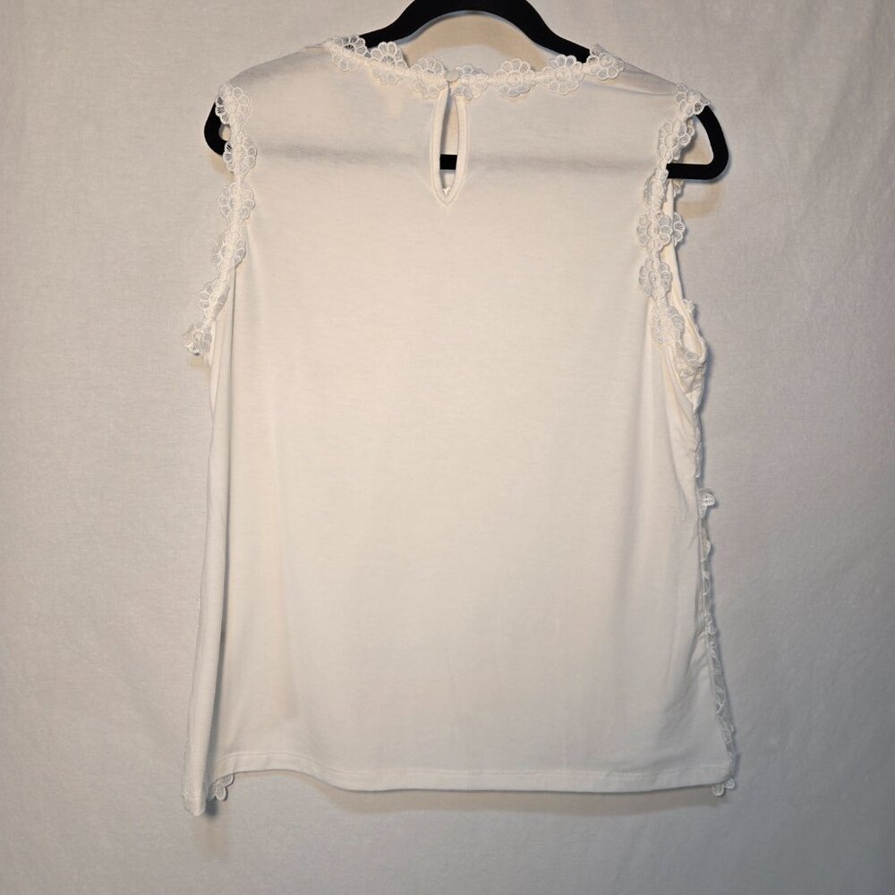 ADIVA Cottagecore Fairy White Lace Embroidered Floral Tank Top Size L New NO Tag - Picture 4 of 16